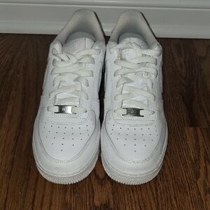 Nike Air Force 1  Classic White Sneakers - Youth 7 / Women 8.5